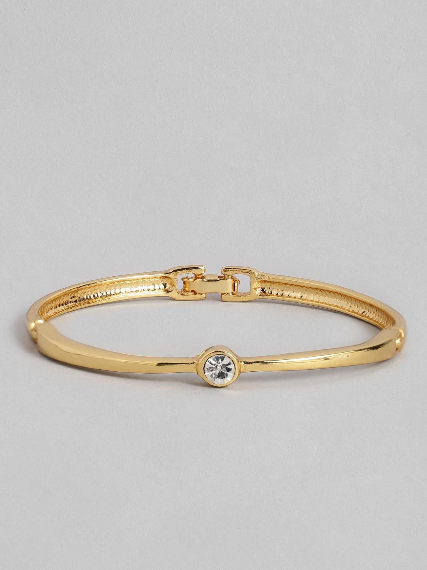 Estele Gold-Plated White Crystal Bracelet for Women