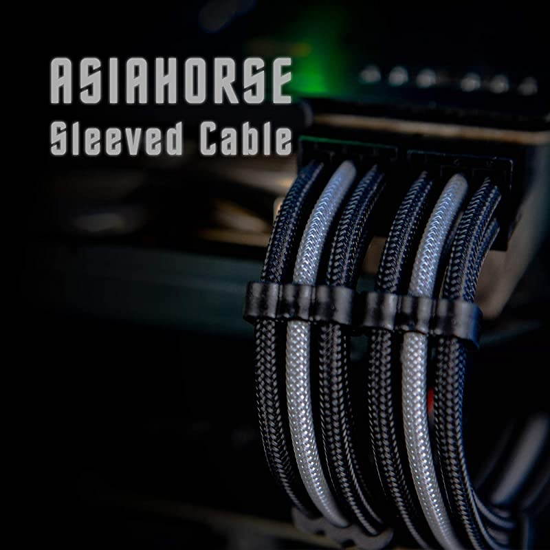 Customization Mod Sleeve Extension Power Supply Cable Kit 18AWG ATXEPS8pin PCIE6pin PCIE Black Mix