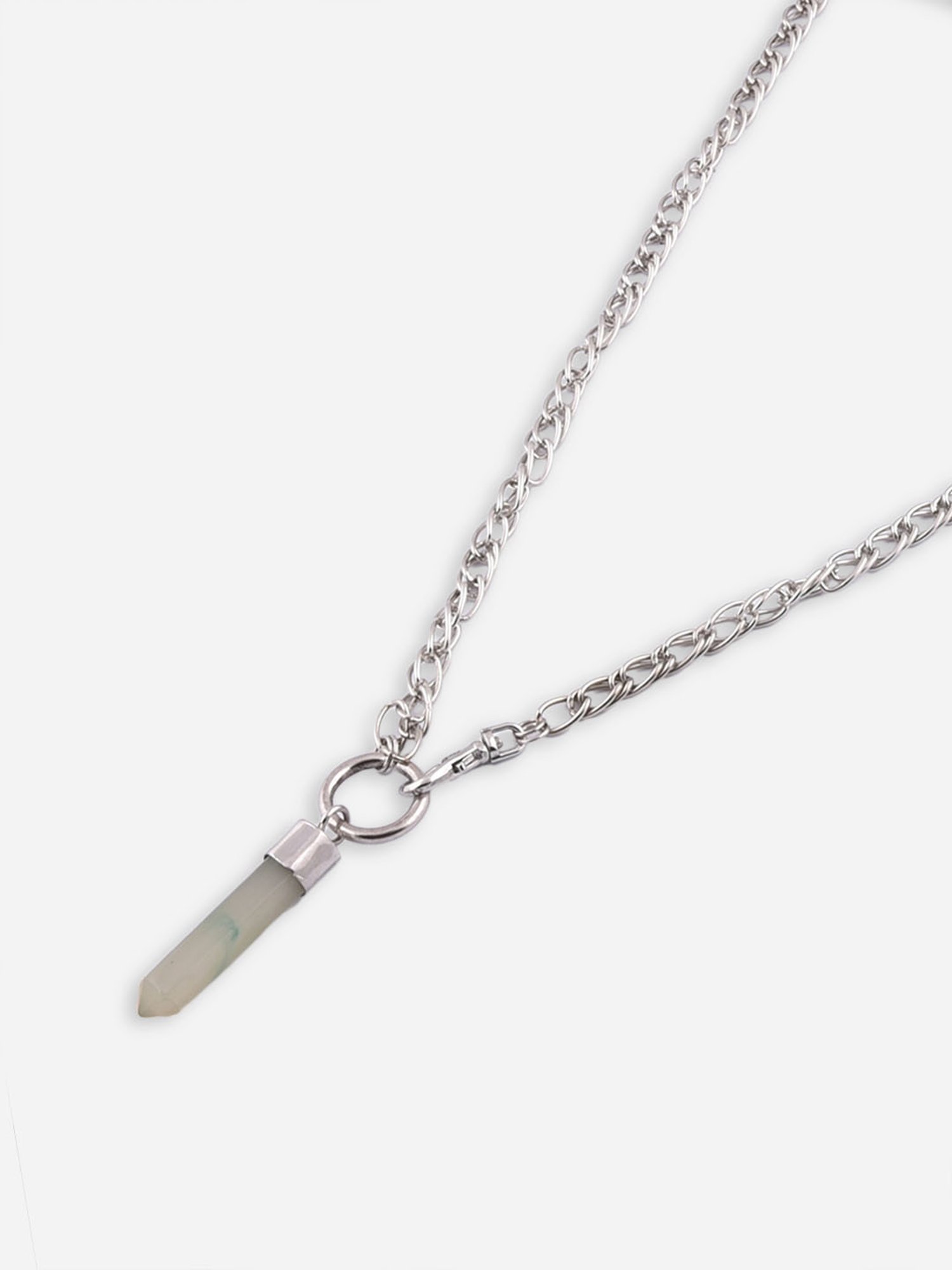 The Bode Code Silver-Plated White Solid Pendant Necklace For Men