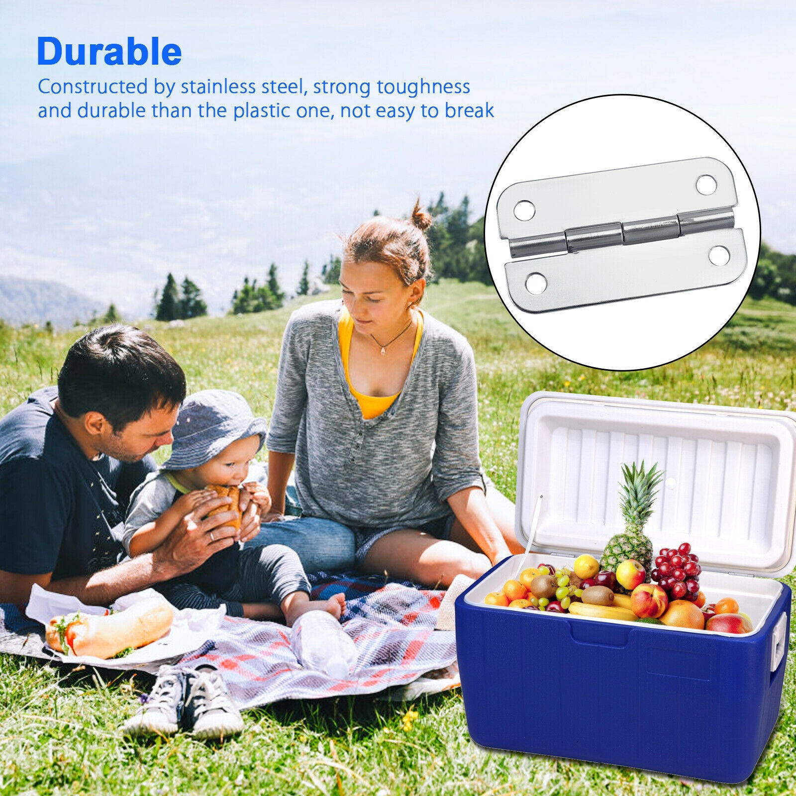 3Pcs igloo cooler replacement hinges + stainless steel screws hinge parts kit