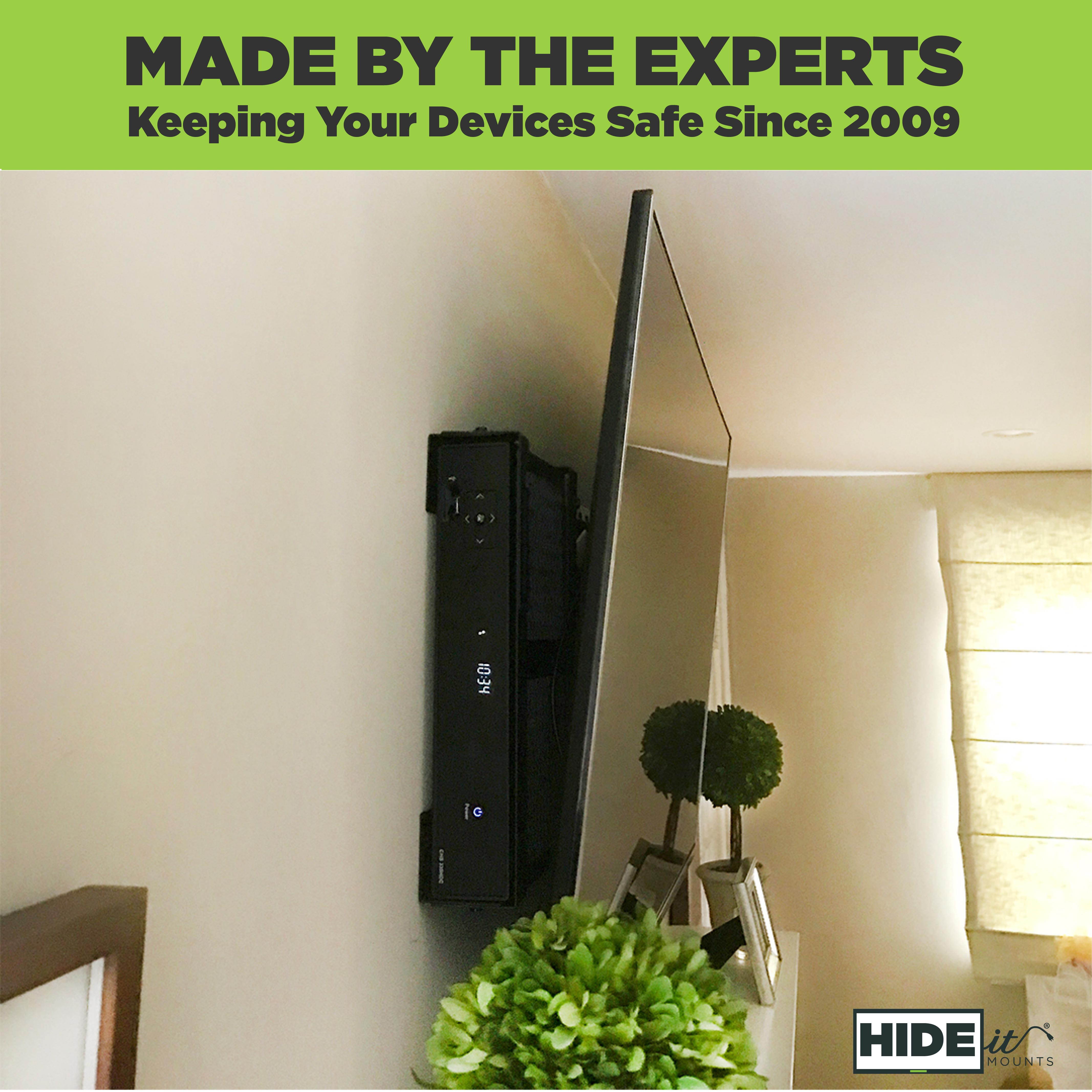 HIDEit Uni-MW Mount &mdash; Patented Adjustable Medium-Wide A/V Equipment Mount. Made in the USA