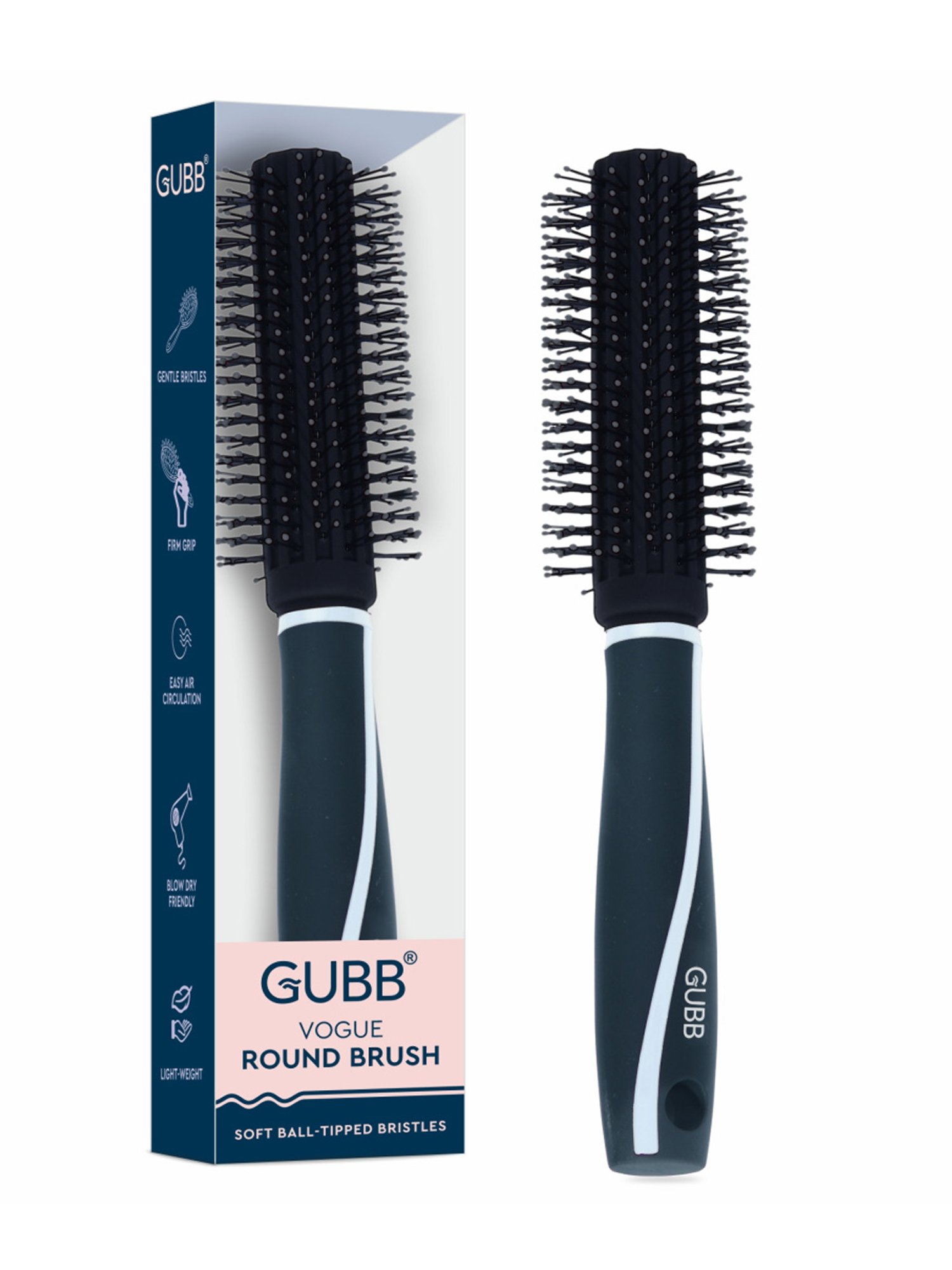 GUBB Round Brush for Hair Styling & Blow Drying, Round Hair Brush - Vogue Range