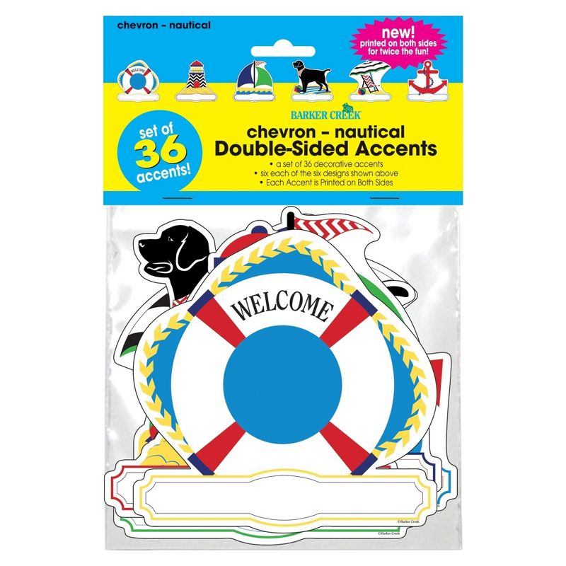Barker Creek Bulletin Board Double-Sided Accents - Nautical