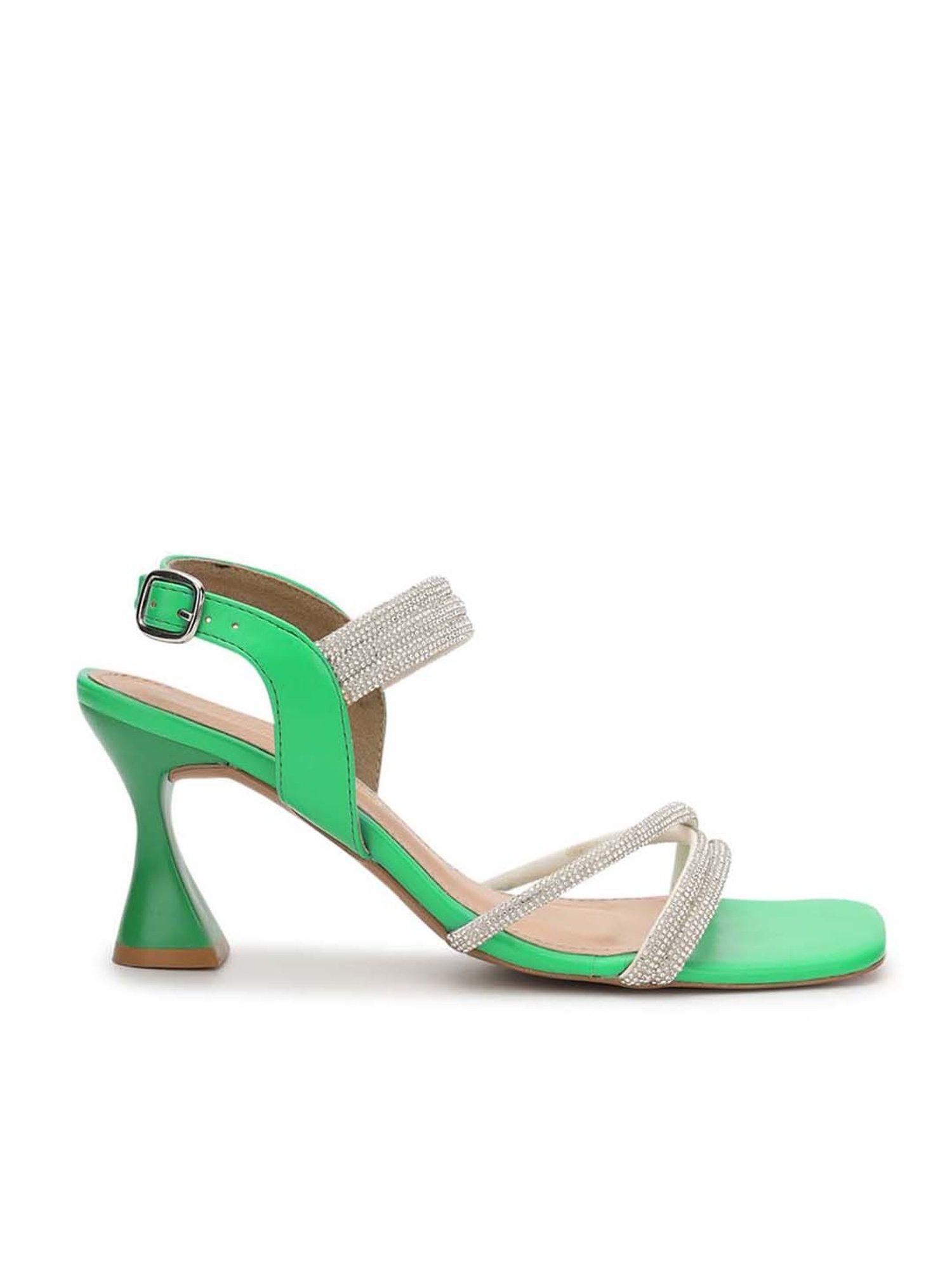 Truffle Collection Women's Green Back Strap Sandals
