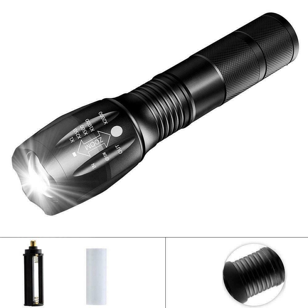 10000LM LED Zoom Flashlight 18650 Torch Zoom Lamp Super Light