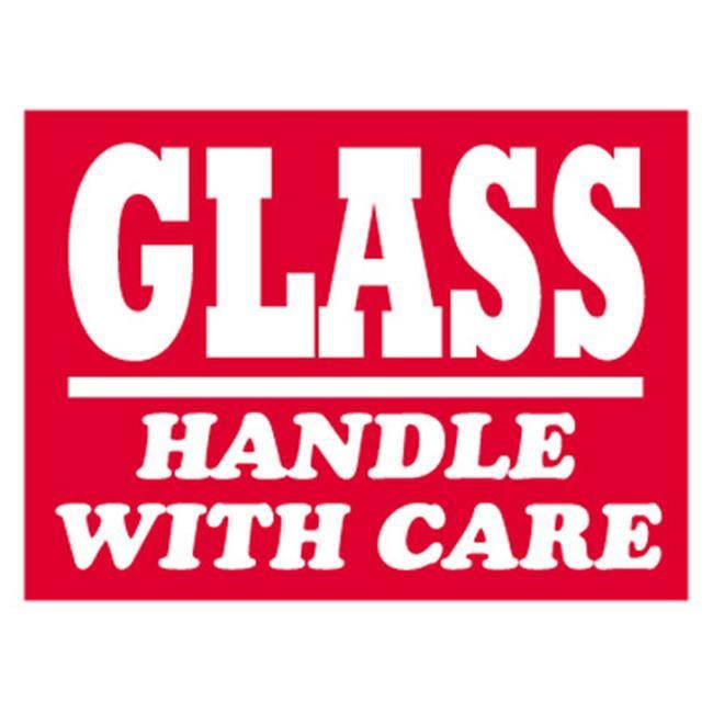 Box Partners SCL507R 3 in. x 4 in.- Glass- Handle With Care Labels