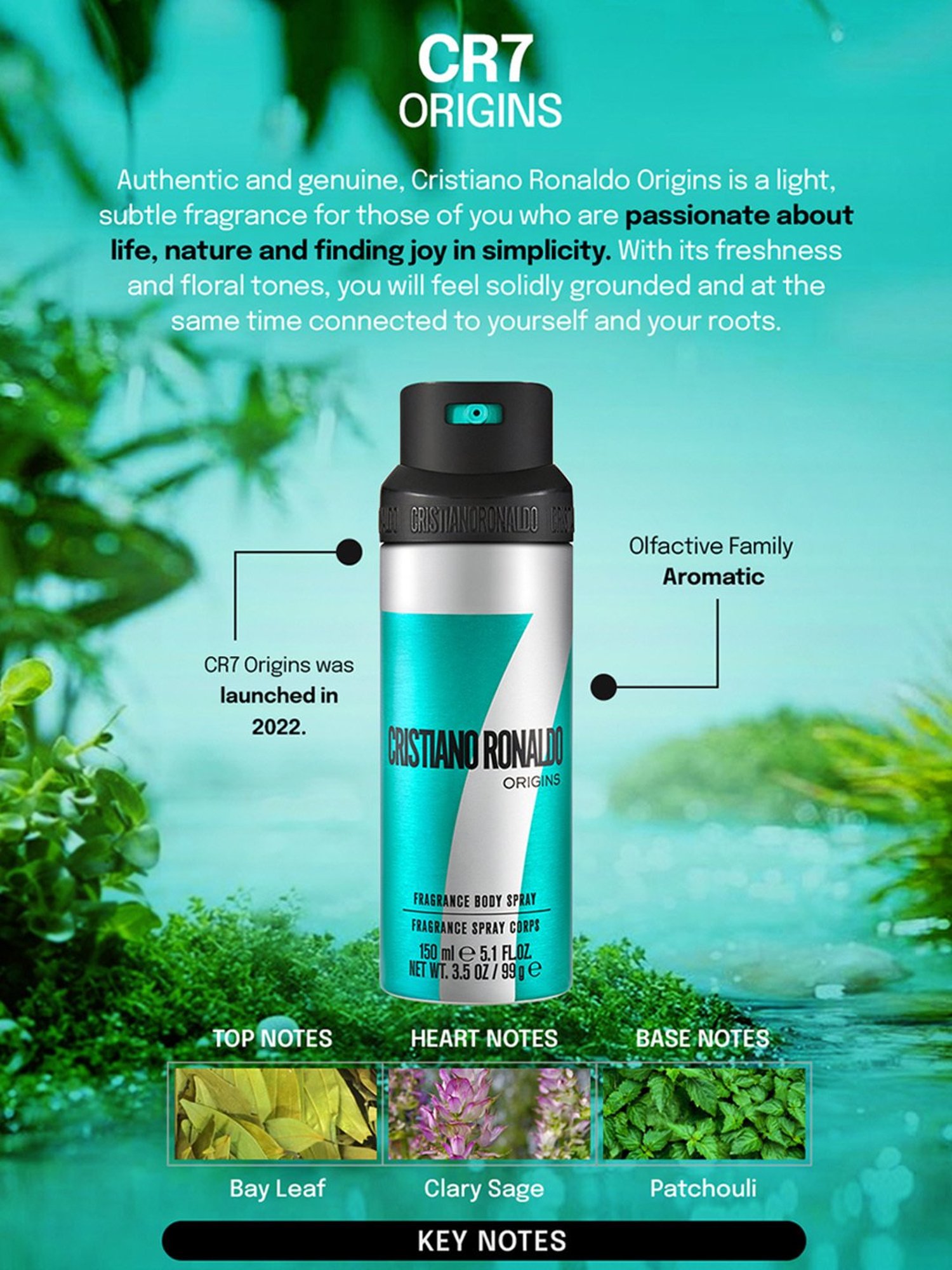 Cristiano Ronaldo Origins Fragrance Body Spray for Men - 150 ml