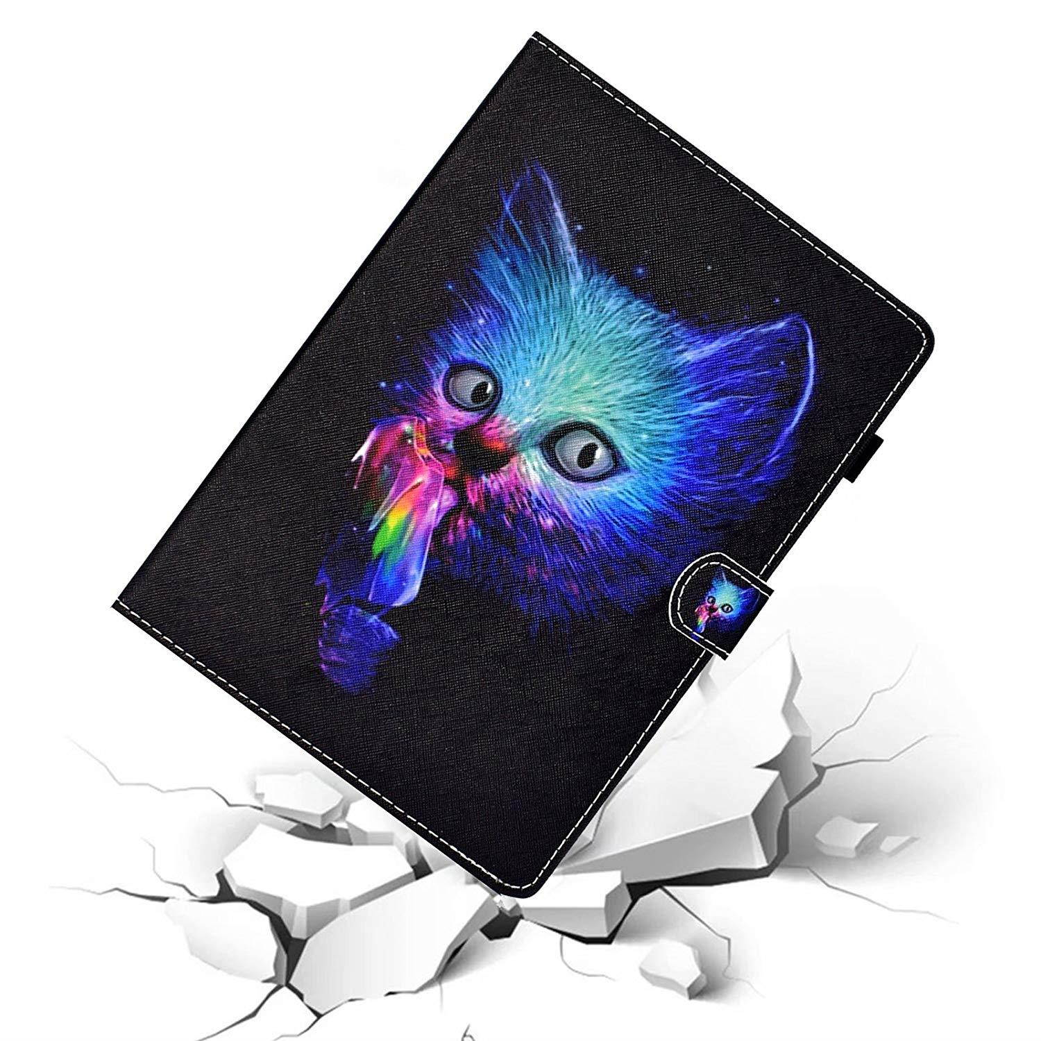 UUcovers iPad 9.7 Inch(iPad 5/6/ 8), Lightweight PU Leather AUTO WAKE/SLEEP Multi Angle Viewing Folio Smart Cover with Stand Case for Apple iPad 6th/5th Gen, iPad Air 1/2-Phantom Cat