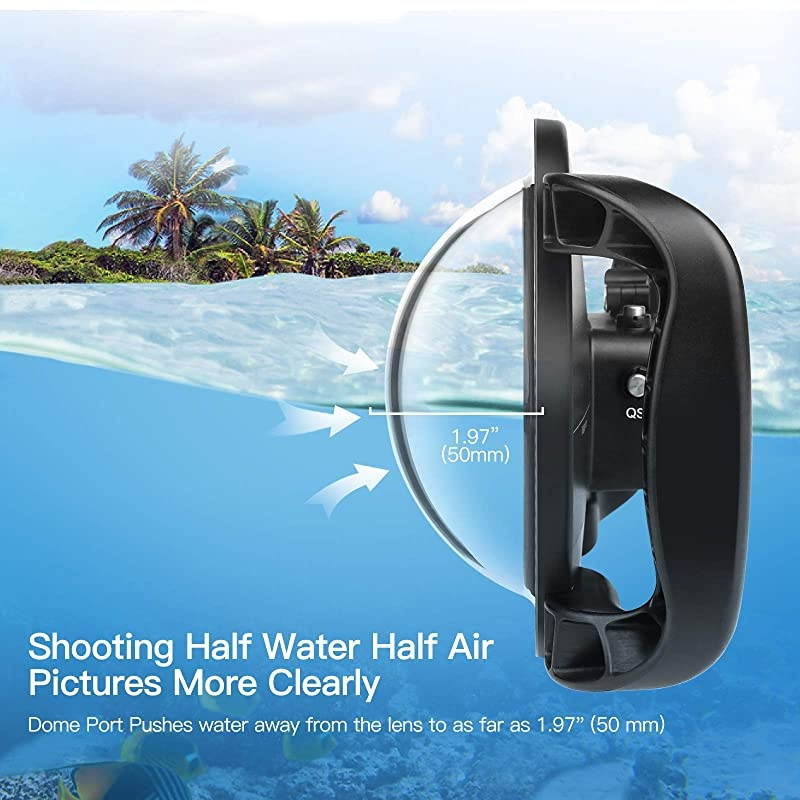 Underwater Dome for DJI OSMO Action Camera Dual Handheld Tray Dome Port Housing Case Up to 45m147ft Waterproof Diving Photography Accessories