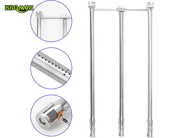 BBQMAN-7508 Burner Tube Set 28-1/8 Inch for Weber spirit 700, genesis silver b/c, genesis gold 2002 and newer models, and 2005 genesis platinum gas grills,Burner Replacement Parts
