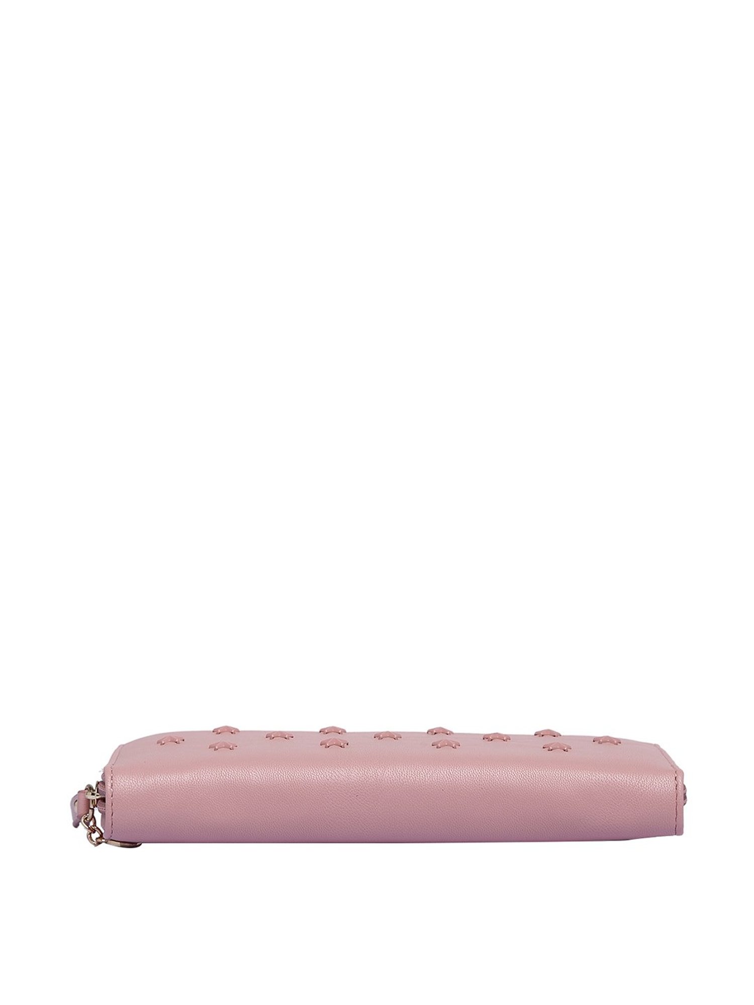 Caprese Star Pink Textured Zip Around Wallet for Women