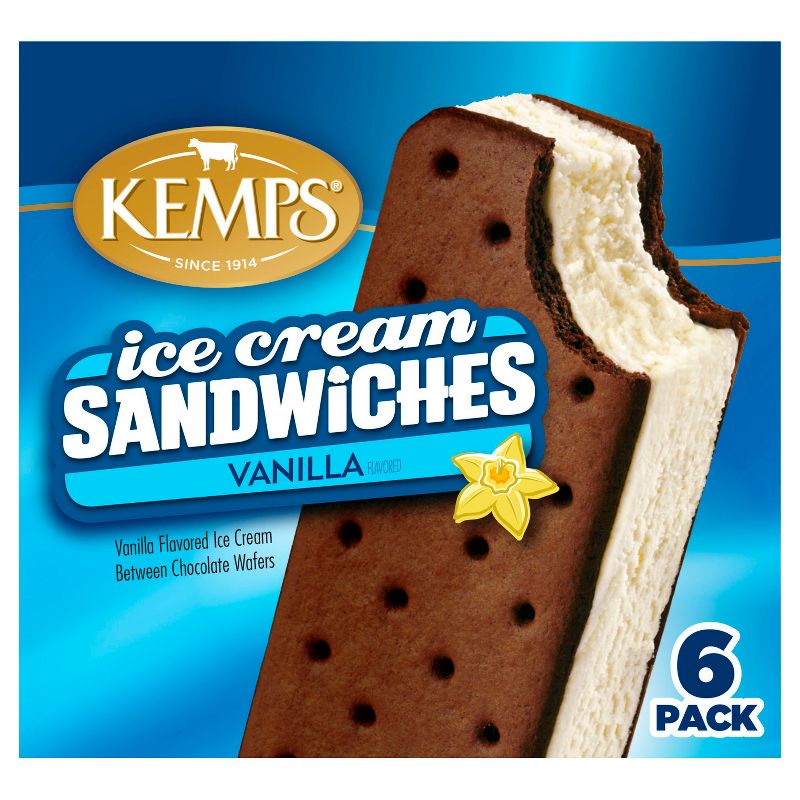 Kemps Vanilla Ice Cream Sandwich - 6pk