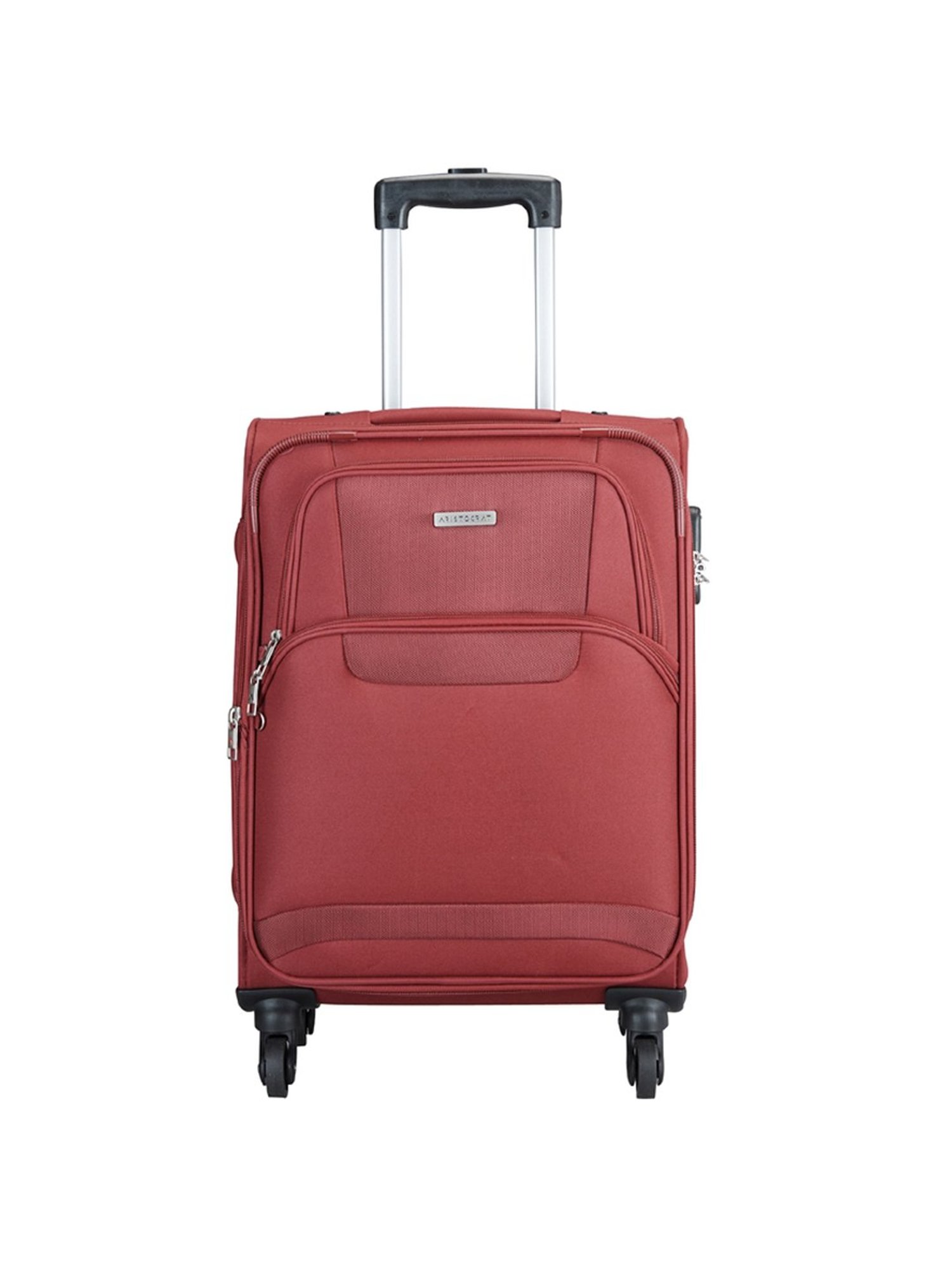 Aristocrat Amber Red 4 Wheel Small Soft Cabin Trolley - 58 cm