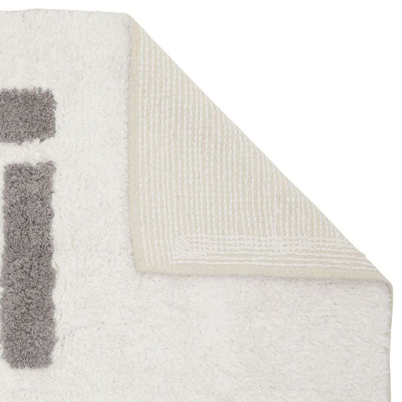 Juvale Personalized Bathroom Rugs with Letter I Initial, Cotton Bath Mat (White, 32 x 20 in)