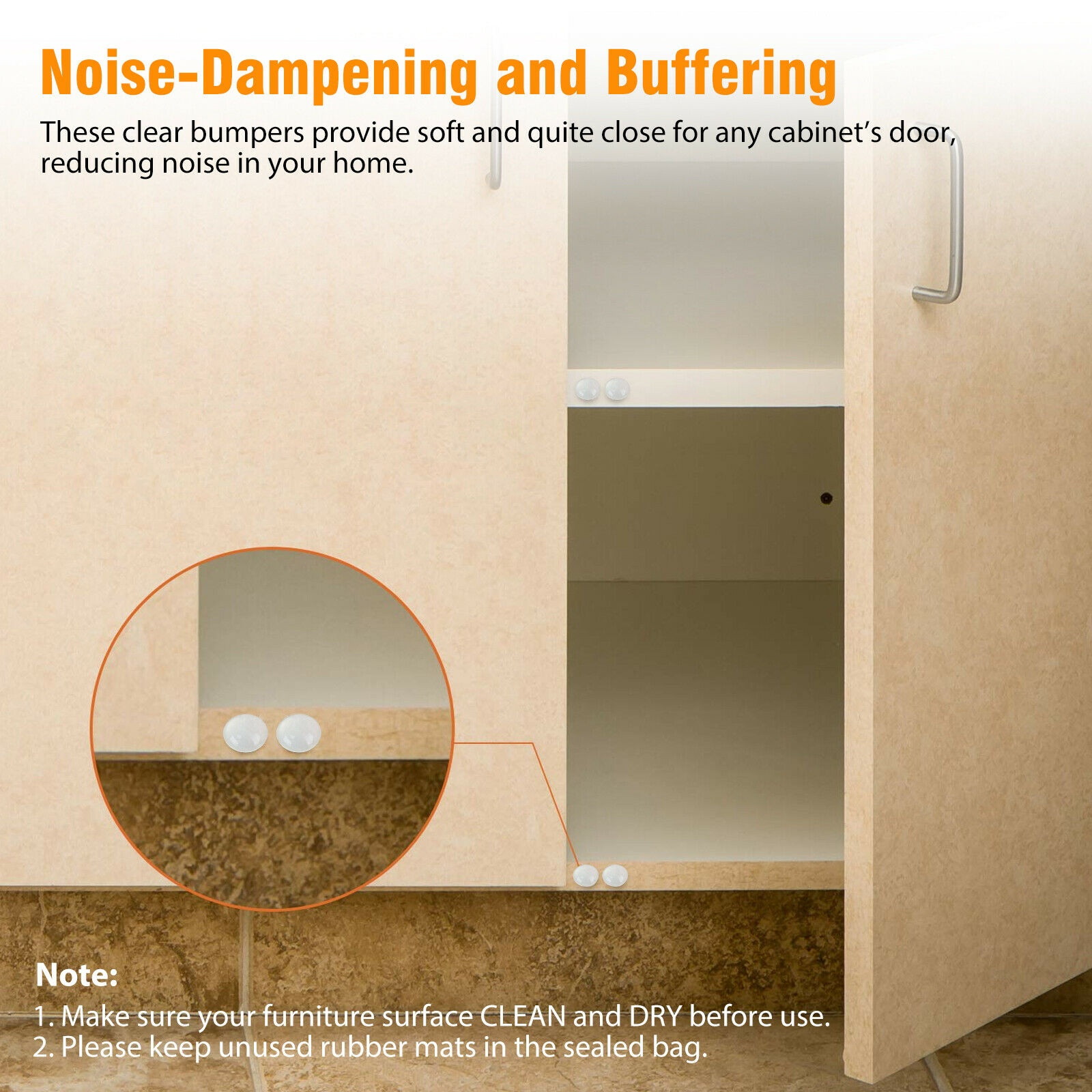 100Pcs Self Adhesive Hemispherical Bumpers Clear Silicone Rubber for Furniture