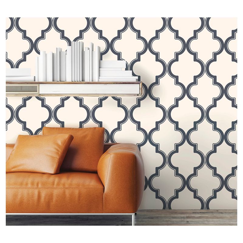 Devine Color Cable Stitch Peel & Stick Wallpaper Navy/Cream