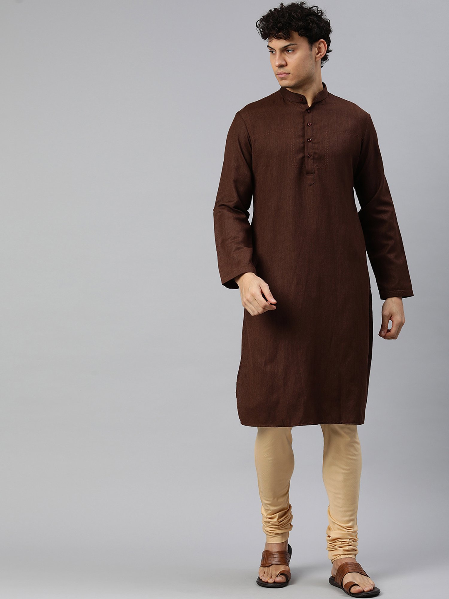 Manthan Dark Fawn Regular Fit Churidars