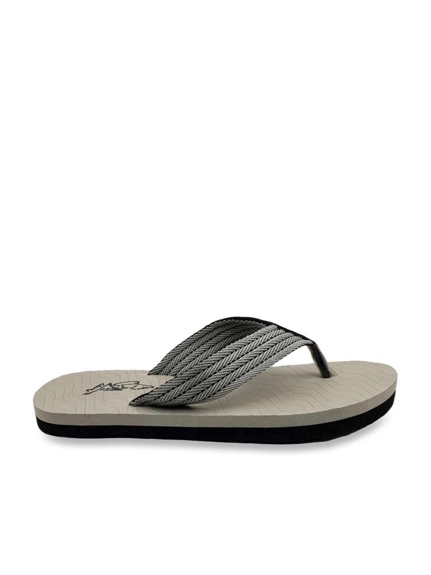 Pampy Angel Men's Grey & Black Flip Flops
