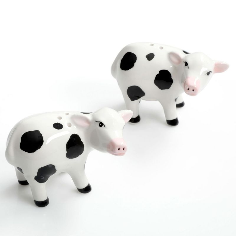Gibson Urban Market For Your Happy Place 2 Piece Salt and Pepper Shaker Cow Set
