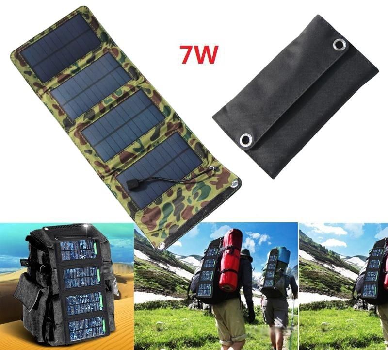 7Watt 5.5V USB Portable Solar Battery Charger Panels High Quality Folding Mono Solar Panel Mobile Cell Phone Power Bank Charger