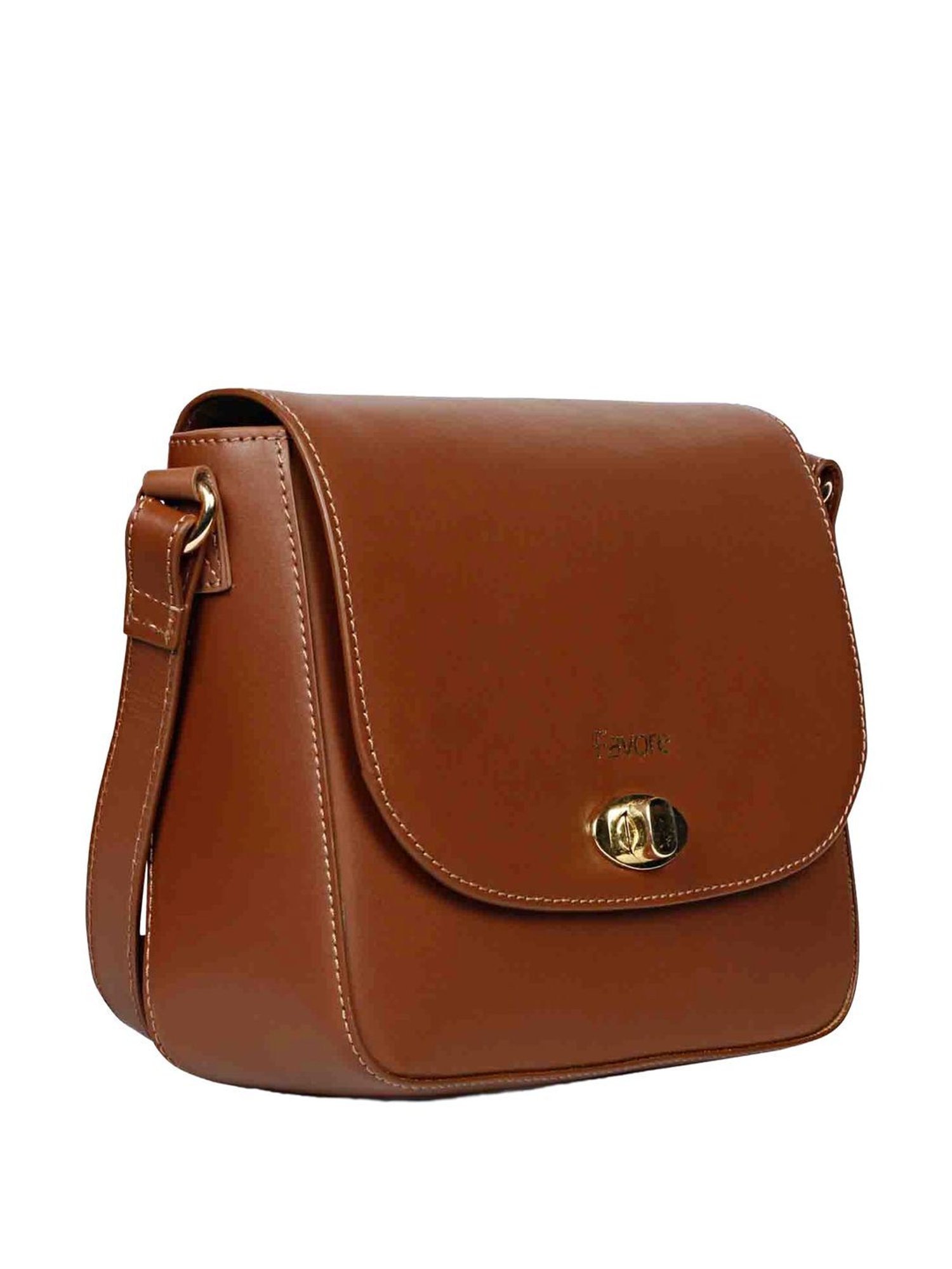 Saint G Tan Solid Small Sling Handbag