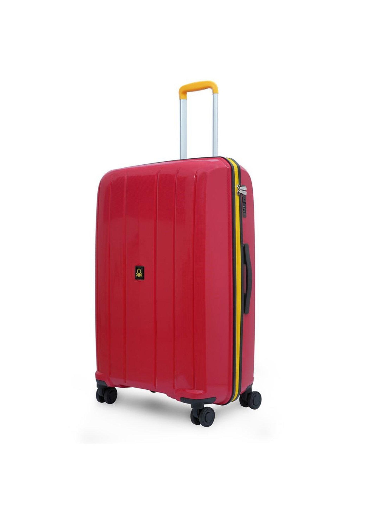 United Colors of Benetton Wayfarer Red Textured Hard Large Trolley Bag - 79 Cm