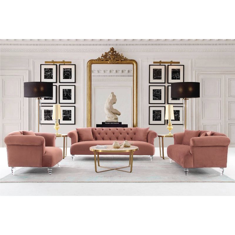Elegance Contemporary Loveseat Sofa Blush/Acrylic - Armen Living