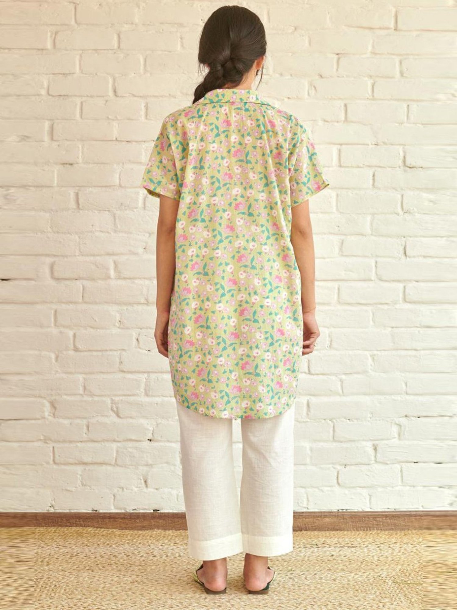 Prakriti Jaipur Green Lily Oversized Shirt