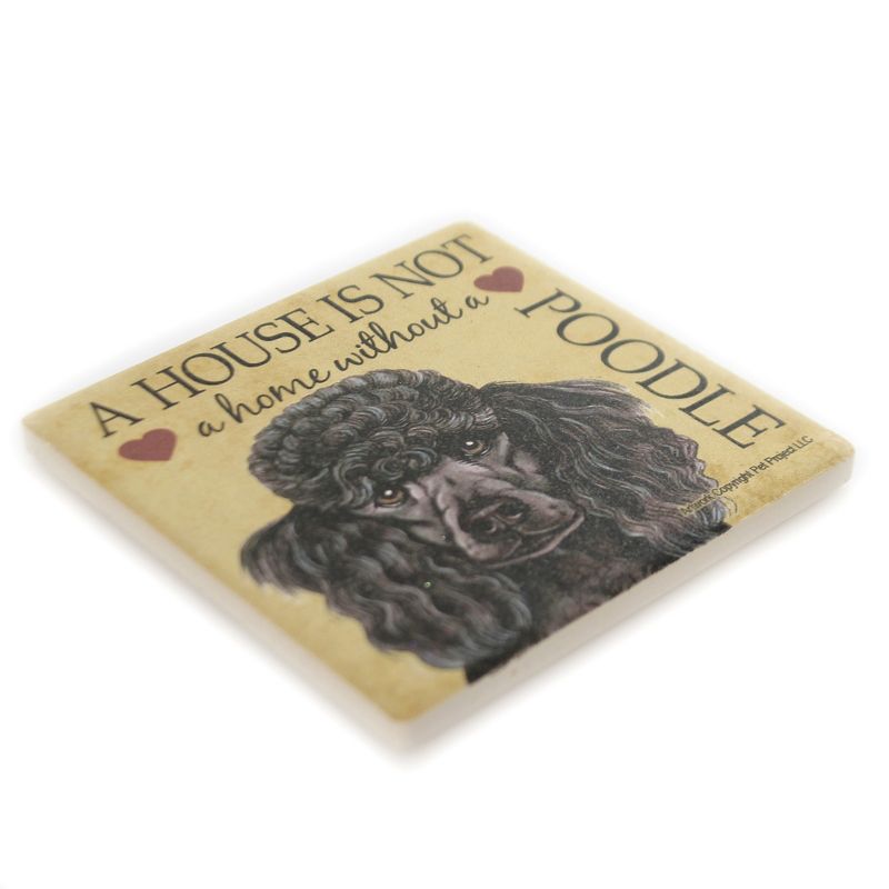 Animal 4.0" Poodle - House. Stone Coaster Easel Sjt Enterprises  -  Coasters