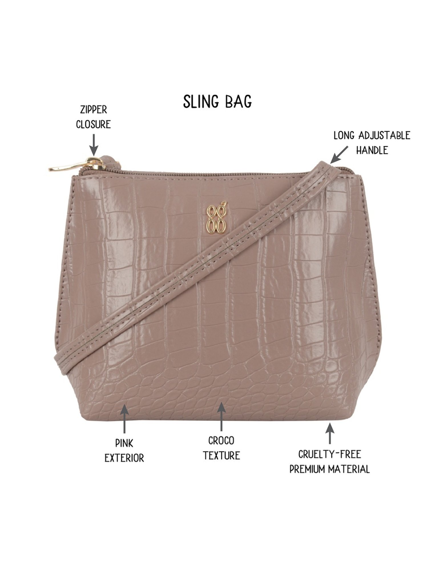 Baggit Grey Textured Small Cross Body Bag