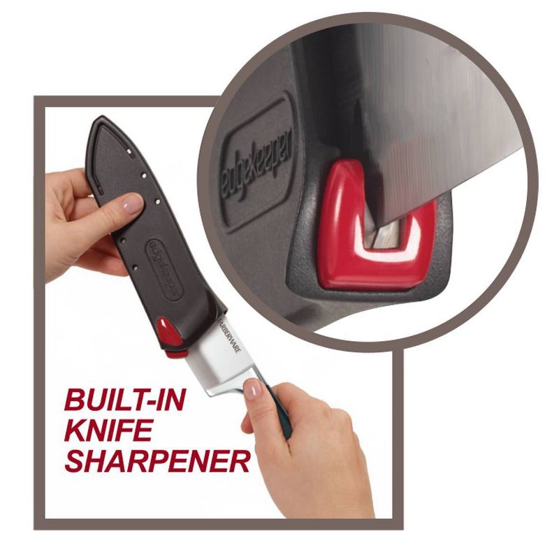 Farberware Edgekeeper 8 Inch Forged Triple Riveted Chef Knife with Self Sharpening Blade Cover