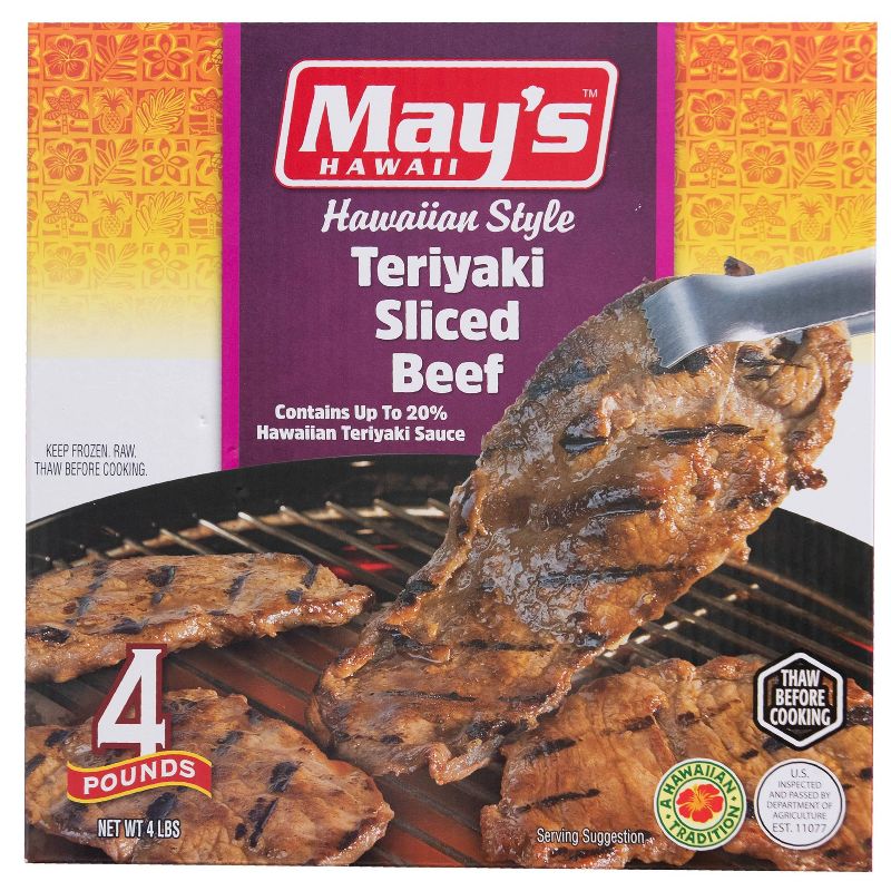 May's Hawaii Teriyaki Sliced Beef - 4lbs