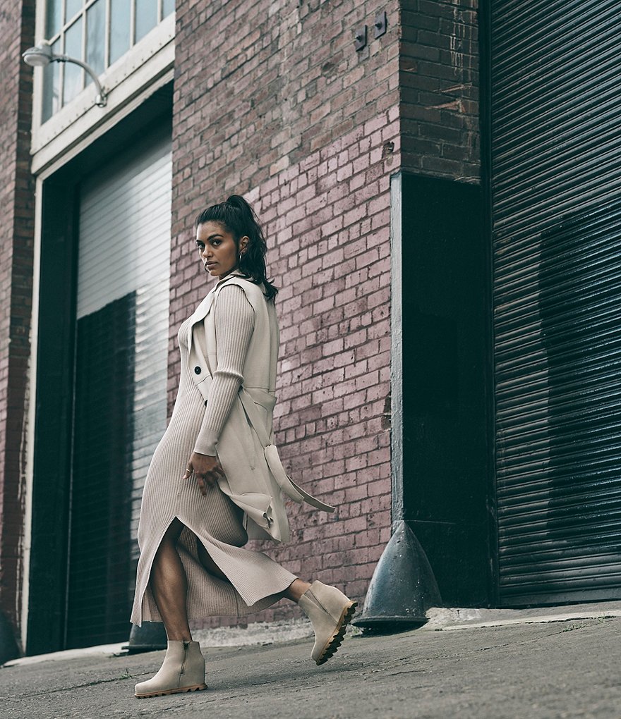 Sorel Joan of Arctic Waterproof Suede Wedge Zip Booties