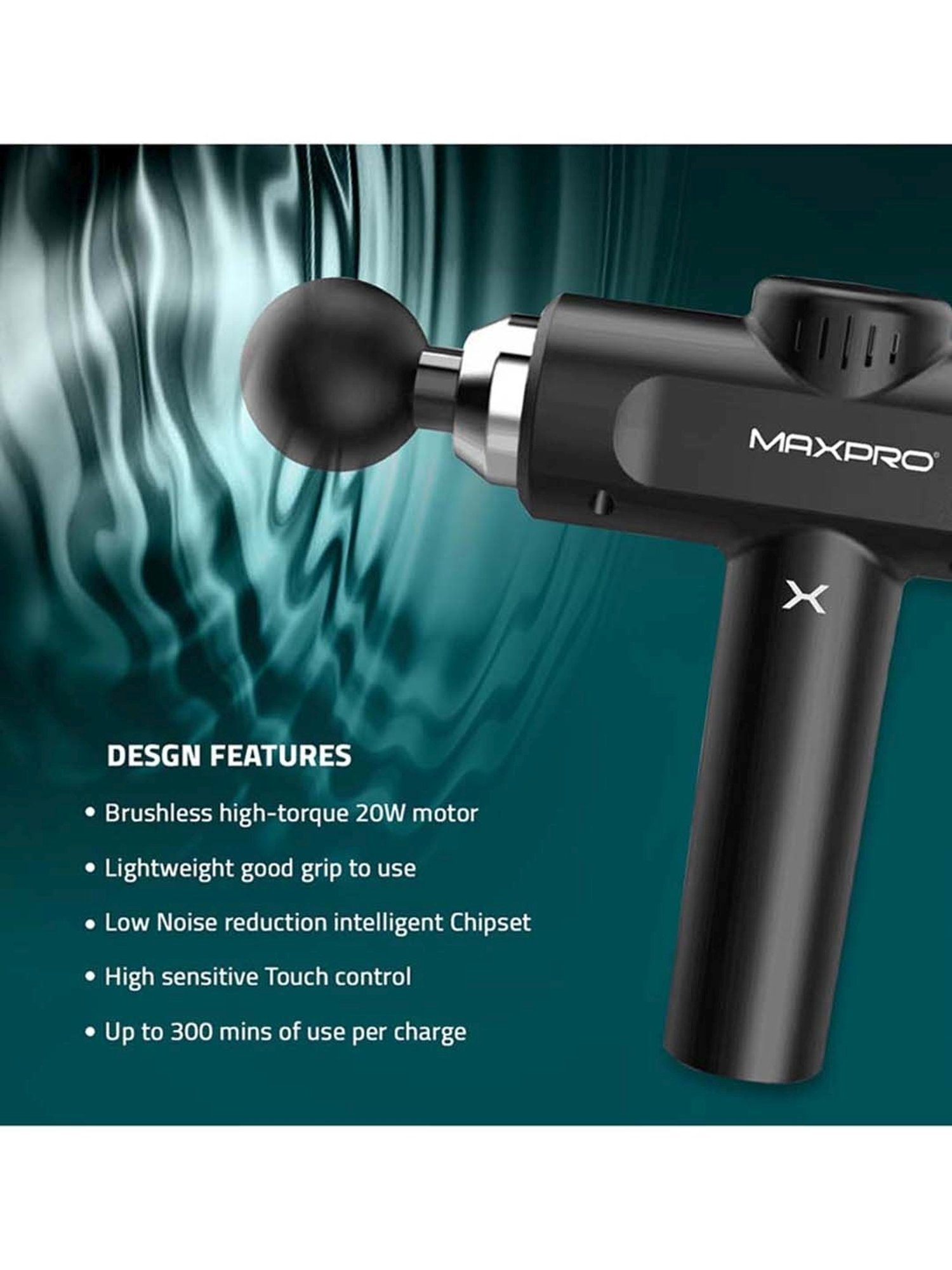 MAXPRO MPMG02 Handheld Precision Deep Tissue Massage Gun for Full body pain relief, Rechargeable