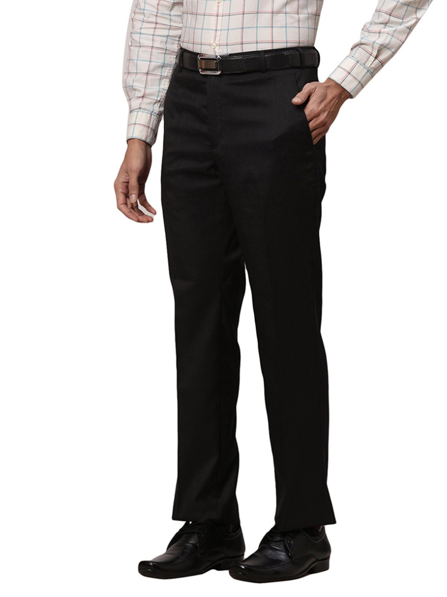 Park Avenue Black Regular Fit Trousers