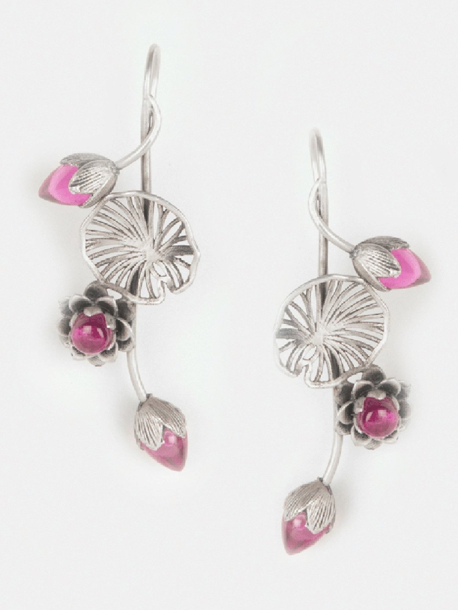 Clara 92.5 Sterling Silver Lily Earrings for Women