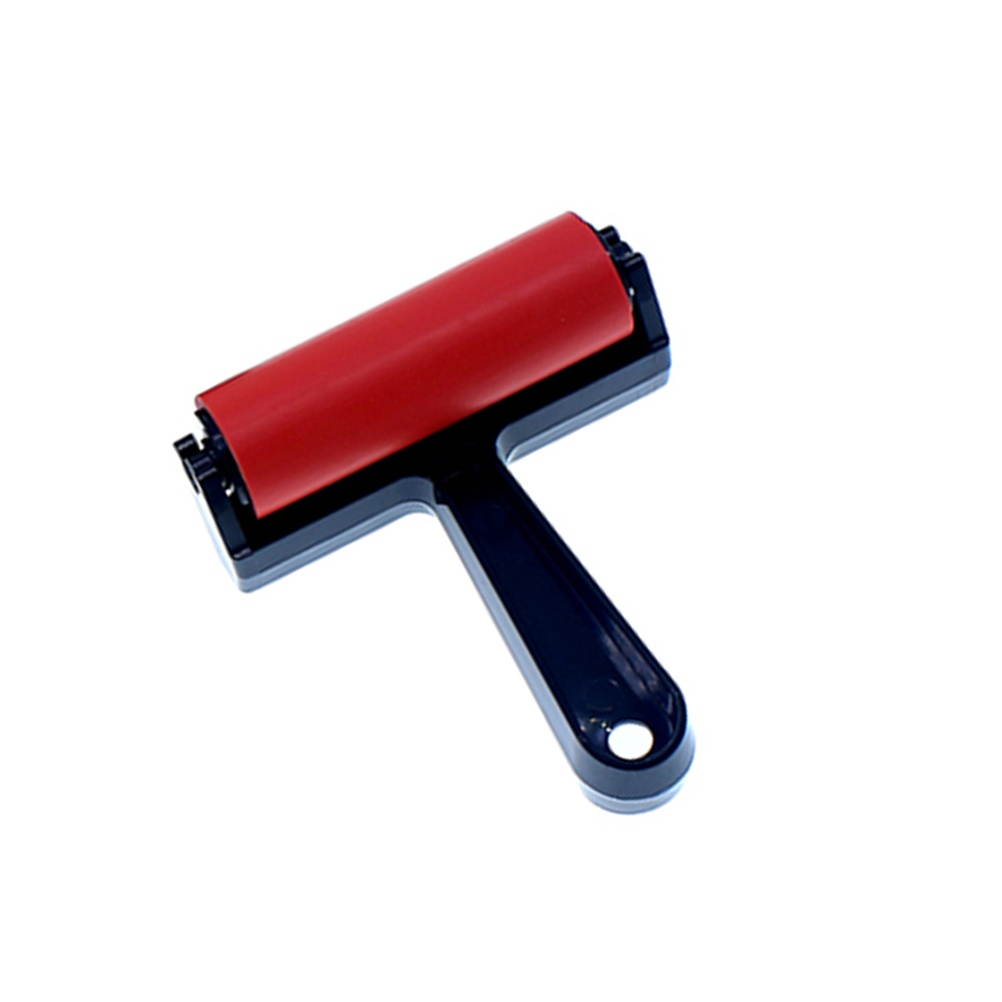 Artist Rubber Roller Brayer Handle Ink Painting Brush Scrapbooks Wallpapers Drawing Graffiti Brushes (Red Length 10cm)