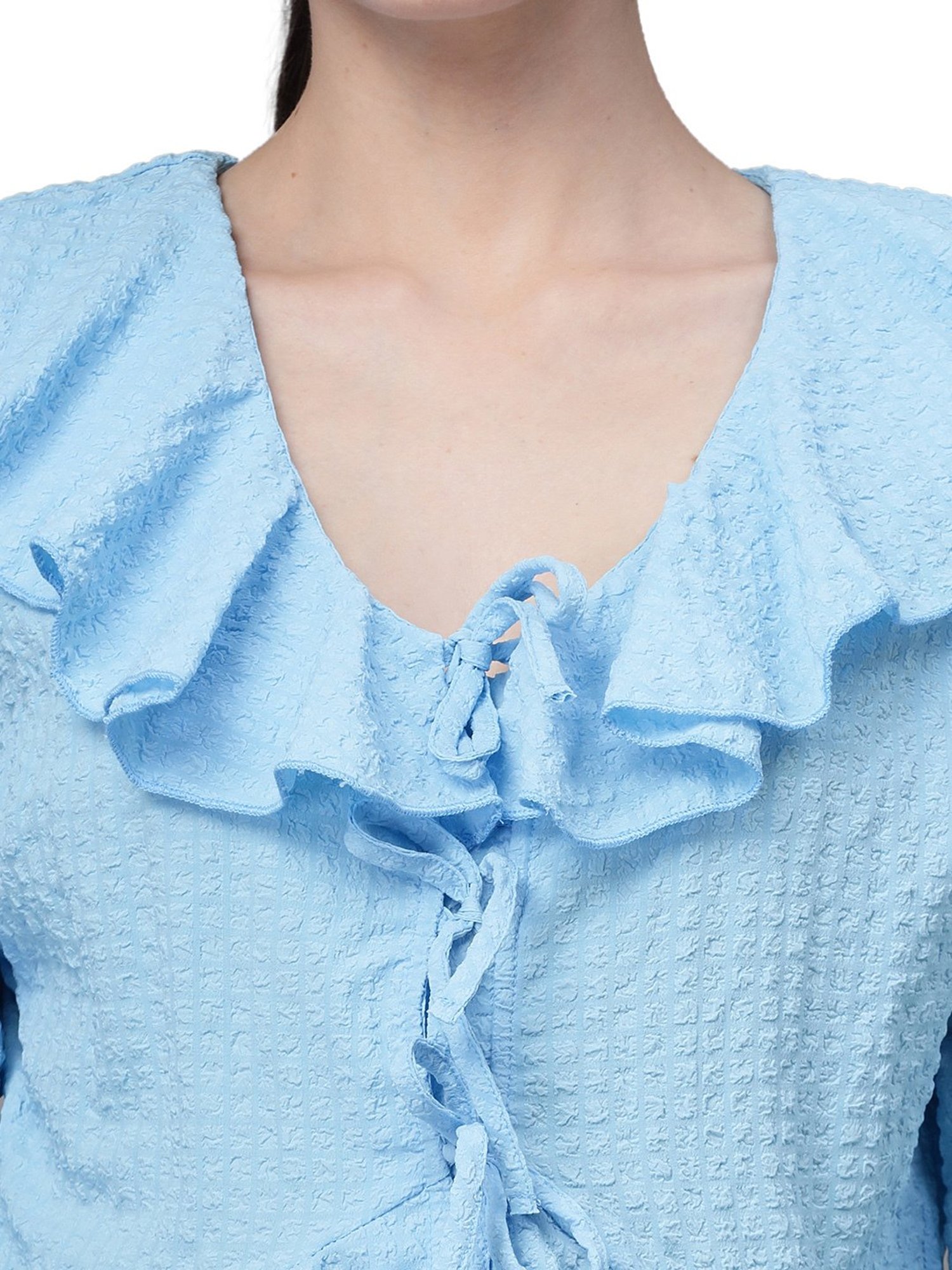 Global Republic Sky Blue Regular Fit Top