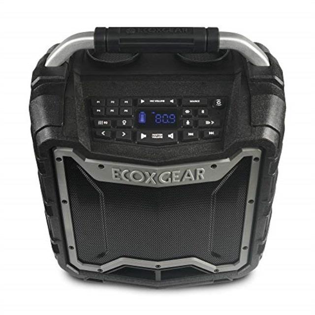 ecoxgear ecotrek gdiextrk210 rugged waterproof floating portable bluetooth wireless 100 watt stereo smart speaker and pa system gray