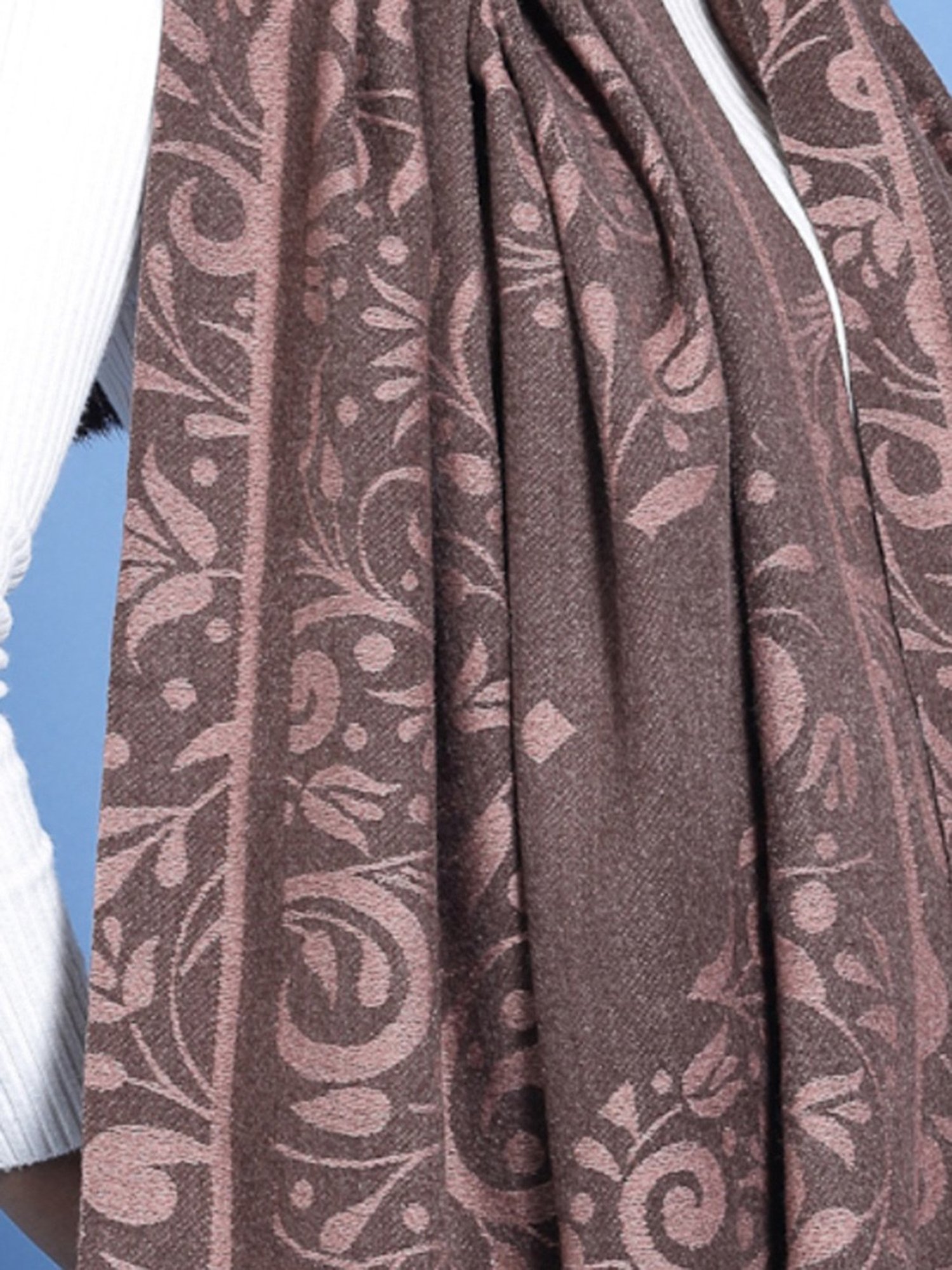 Mafadeny Wine Printed Stole