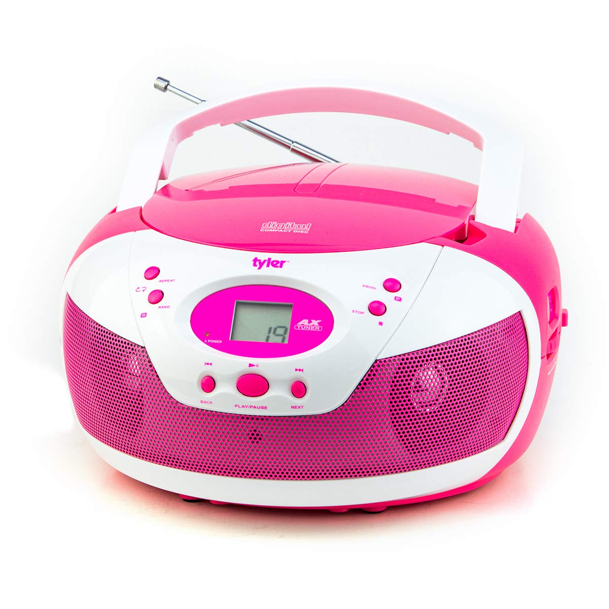 Tyler Portable Neon Blue Stereo CD Player with AM/FM Radio and Aux & Headphone Jack Line-In (TAU105-NBL)