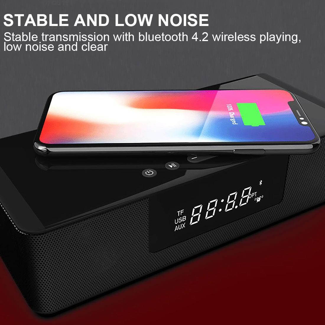 SOUNDBAR BS-39A Clock Bluetooth Speaker Phone Wireless Charging Hand-free Calling Speaker
