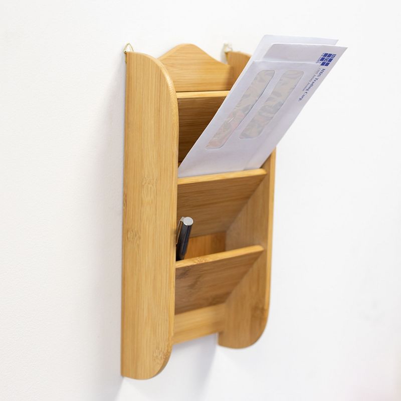 Home Basics 3-Tier Bamboo Letter Rack