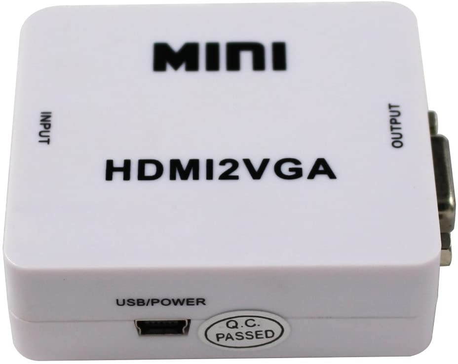 Mini HDMI to VGA Converter with Audio HDMI2VGA 1080P Adapter Connector for PC Laptop to HDTV Projector