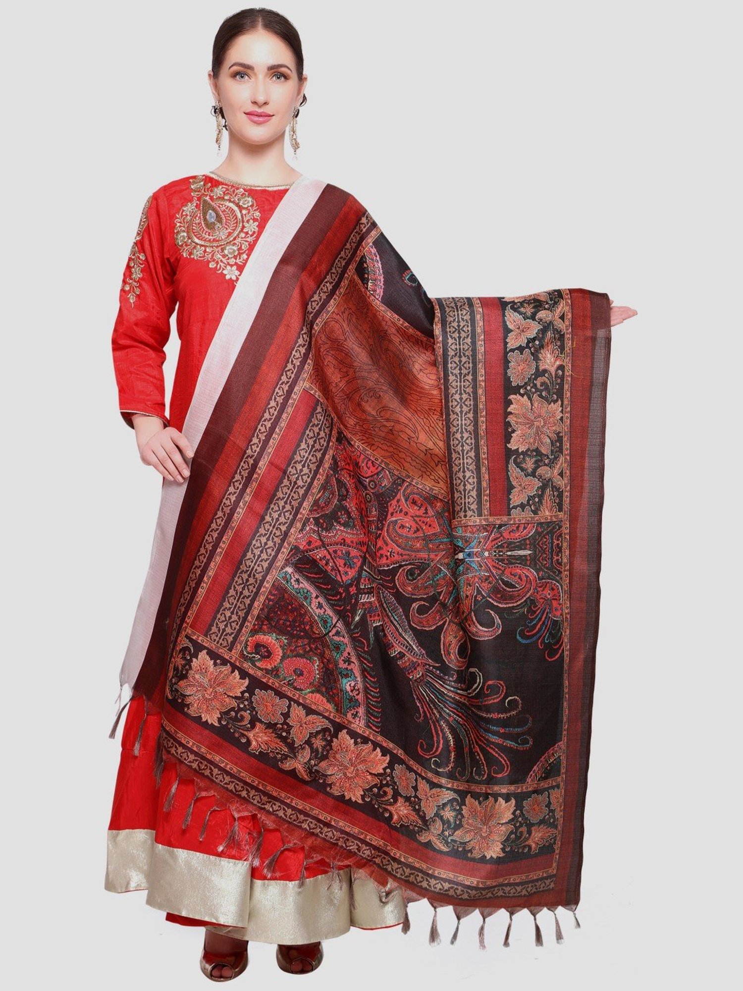 Saree Mall Multicolored Printed Dupatta