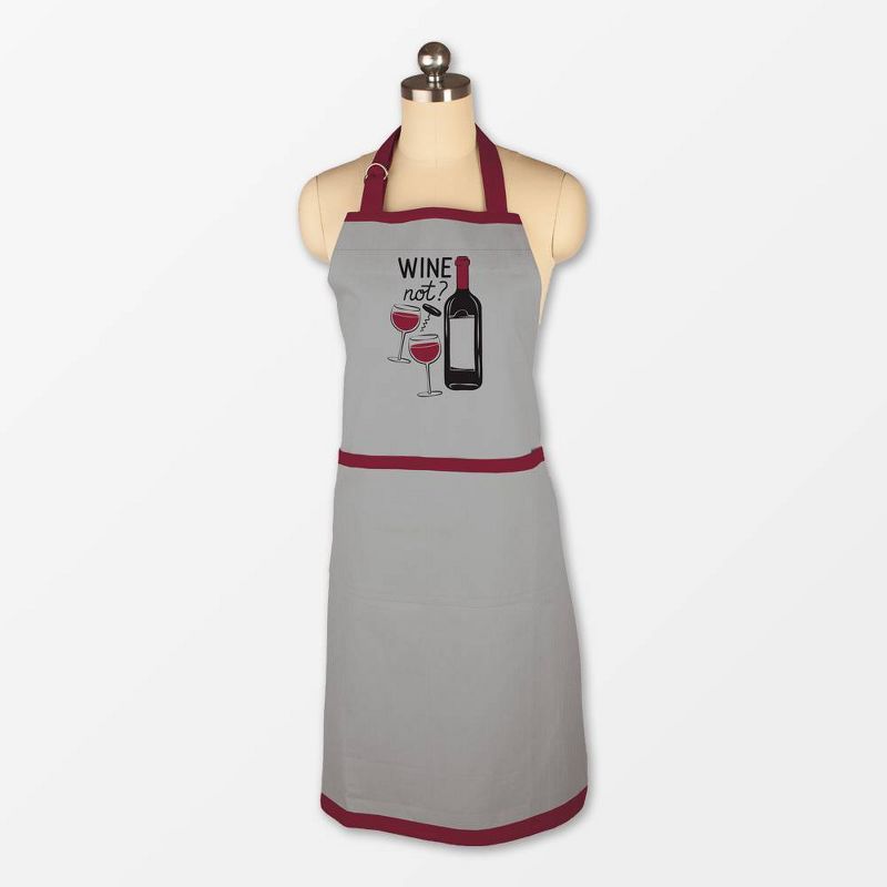 Chef Apron 'Wine Not' Gray - MU Kitchen