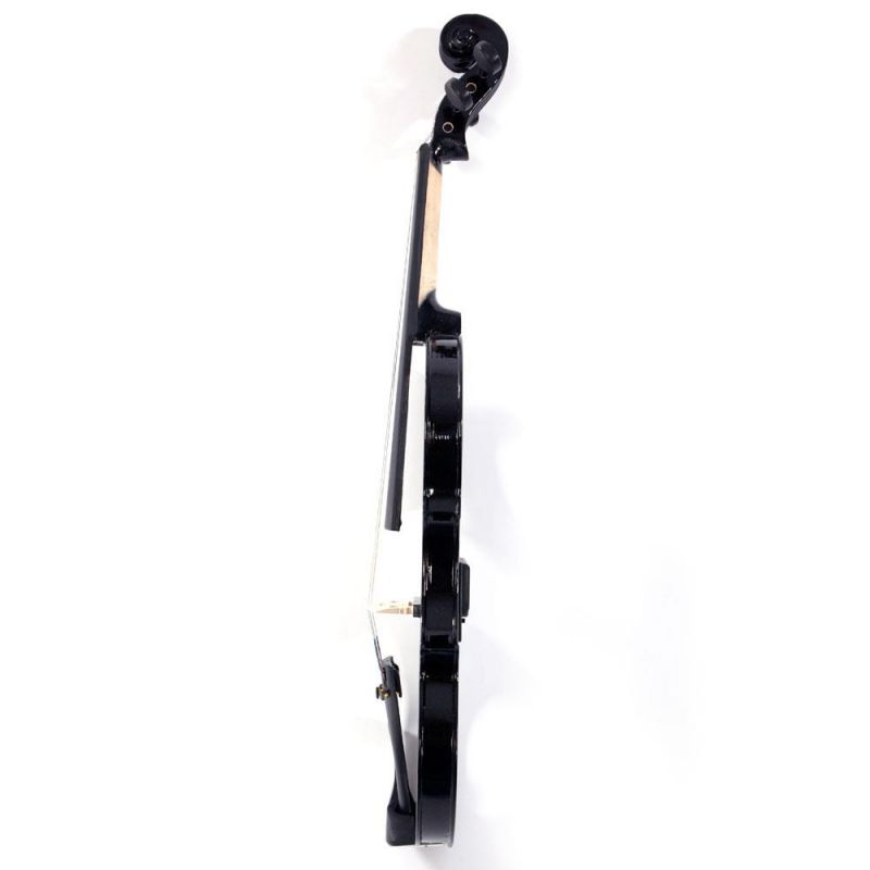Electric Silent Violin 4/4 Brown Free Case Bow Rosin Headphone Black