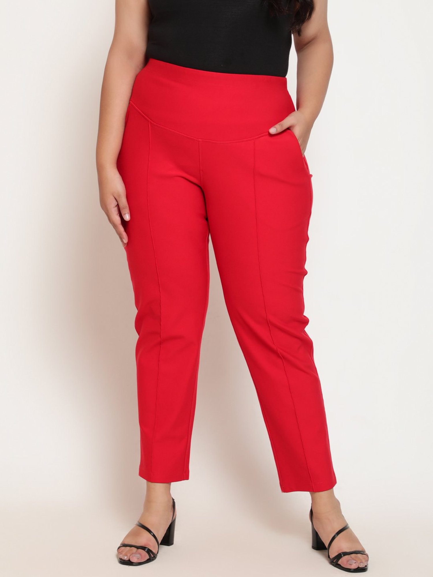 Amydus Red Regular Fit Pants