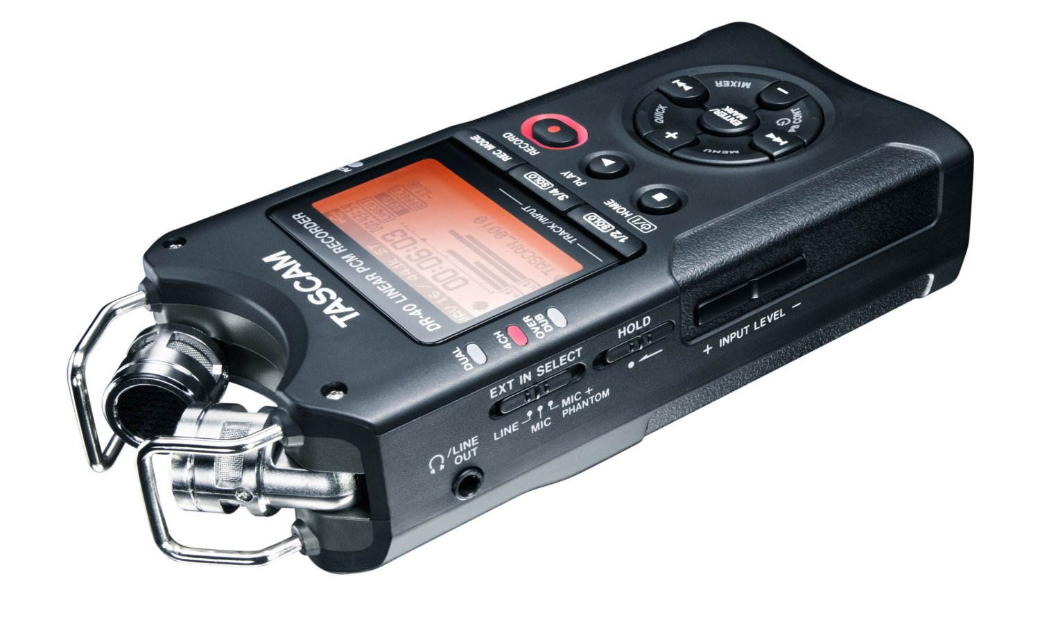 TASCAM DR-40 4-Track Portable Digital Recorder. W/ 3 Battery + USB Cable + Magnus PopPod Tripod.