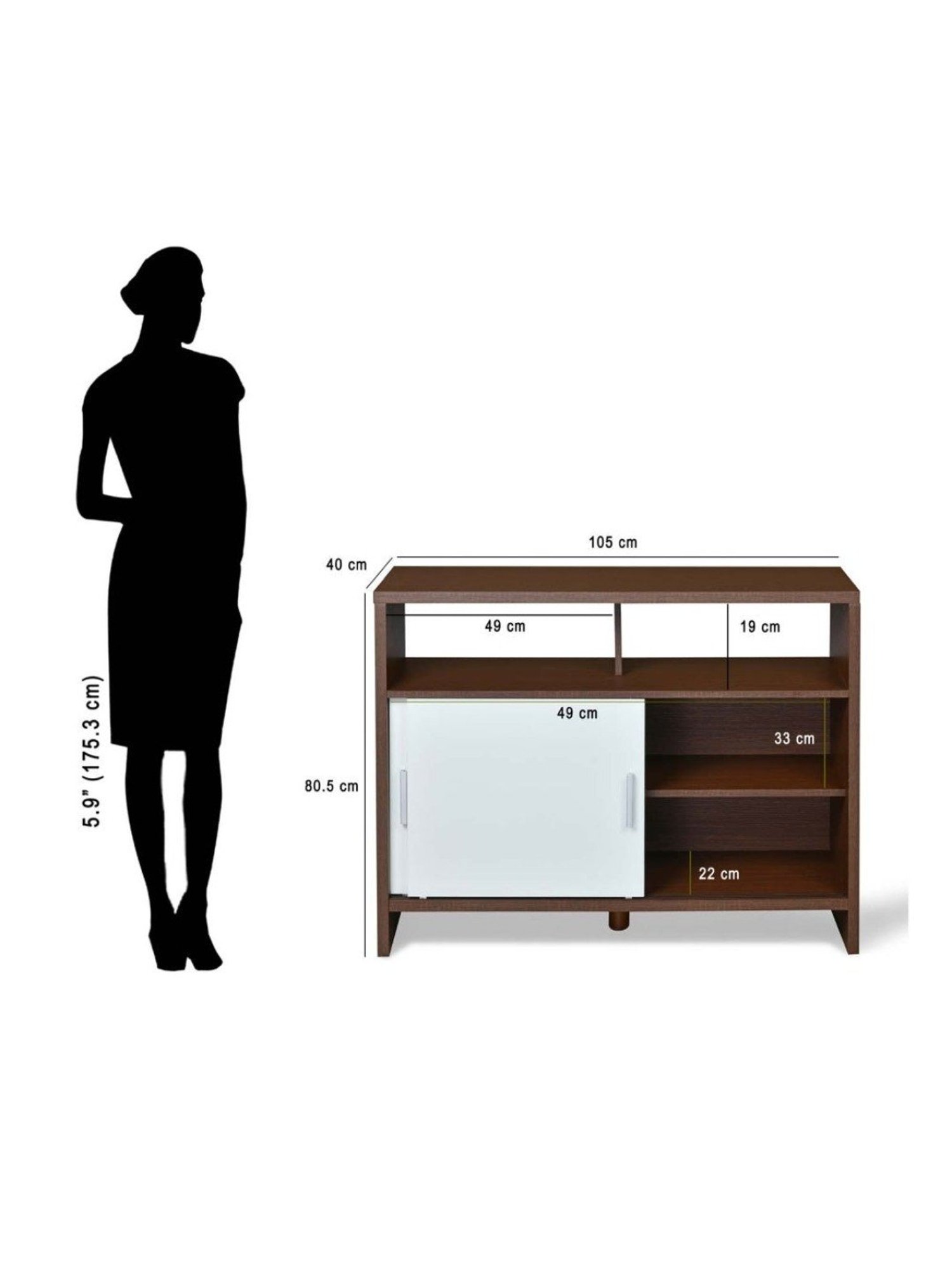 Nilkamal Cora White Engineered Wood TV Entertainment Unit with 2 Shelves